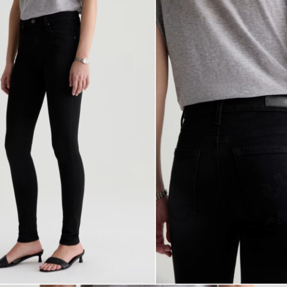 AG Adriano Goldschmied Farrah Skinny Jean Mid-Rise Super Black CW3